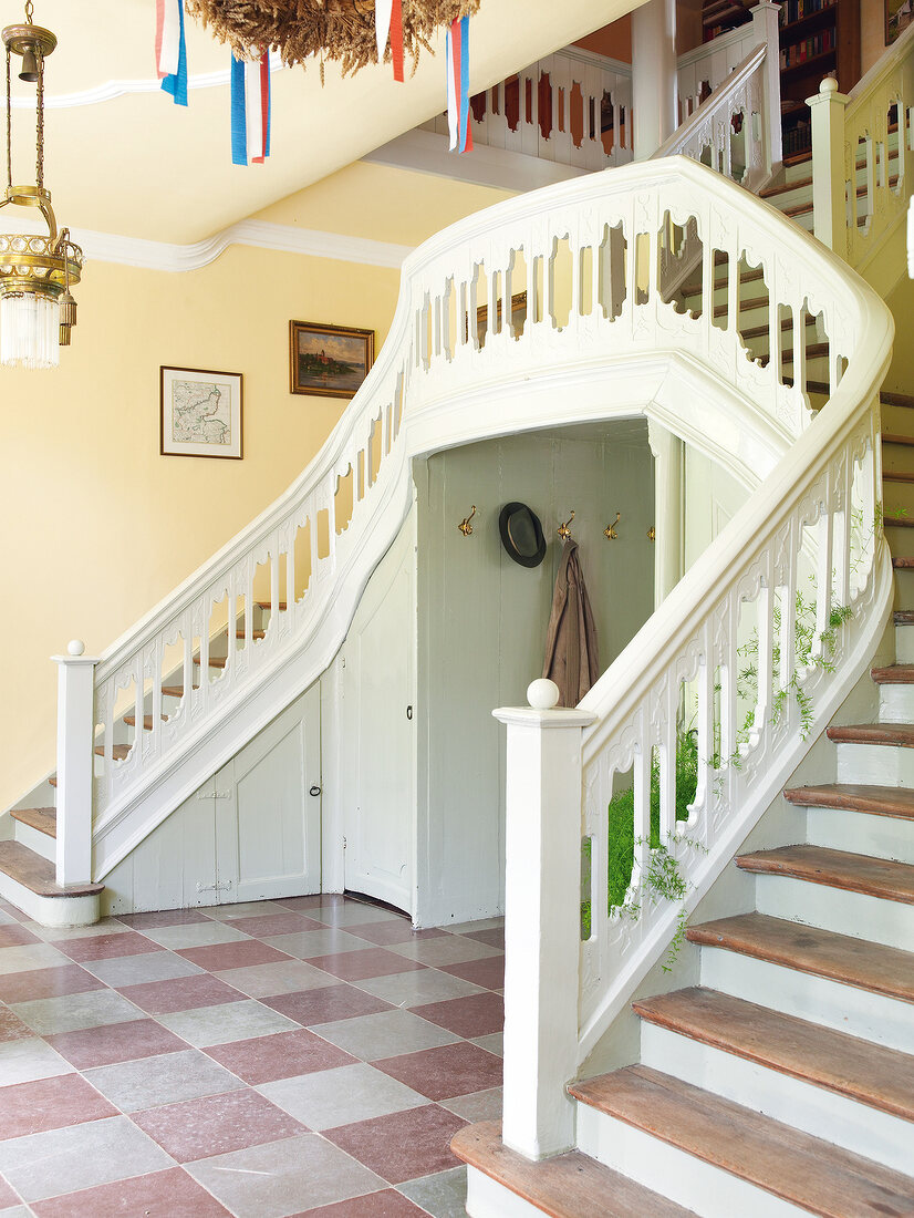 White banisters in home, Rieseby, Germany