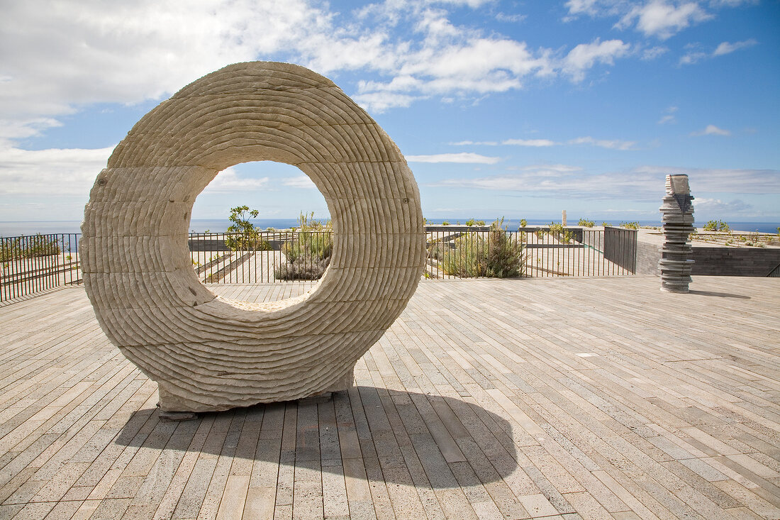 Stone sculpture in Casa das Mudas at Calheta, Madeira, Portugal