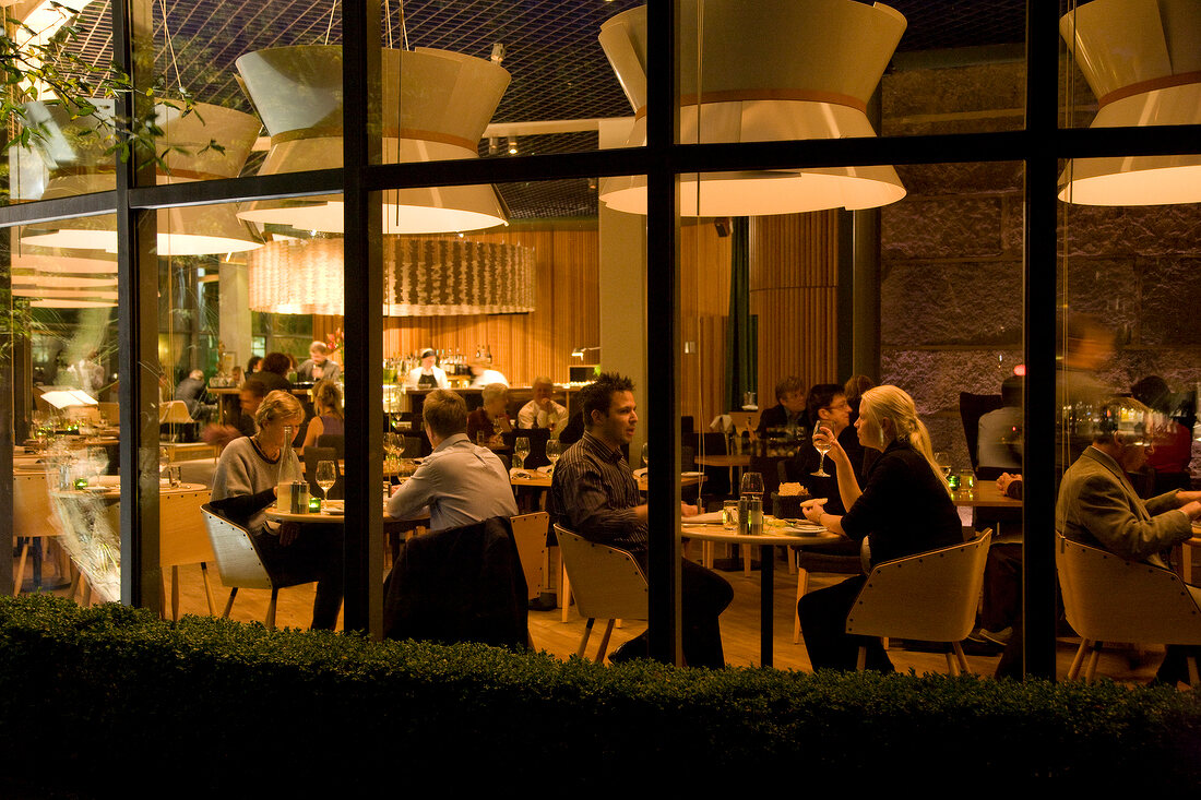 Guests dining at Fond Restaurant in Gothenburg, Sweden