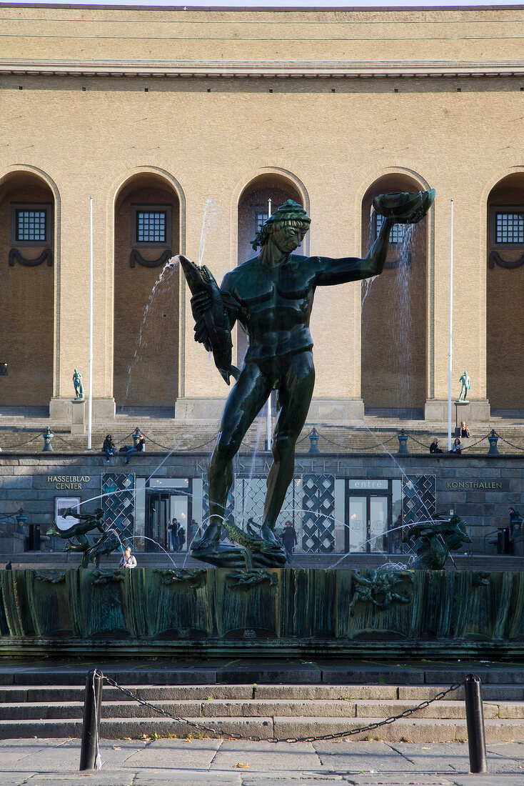 Statue of Poseidon at Gotaplatsen square in Gothenburg, Sweden