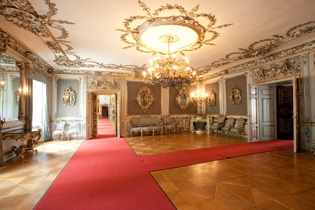 Gold plated mirror in Castle St. Emmeram at Regensburg, Germany