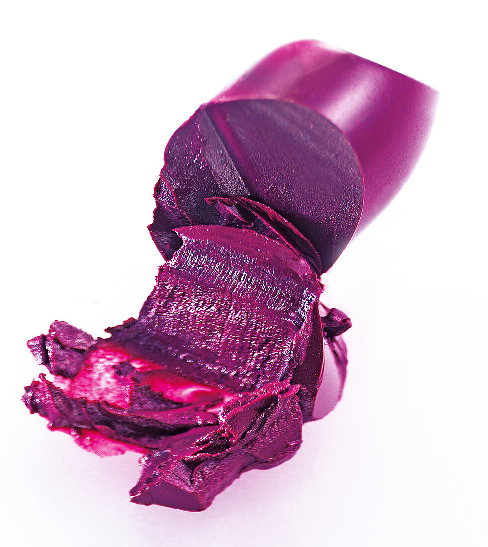 Farbklecks eines abgebrochenen Lippenstiftes