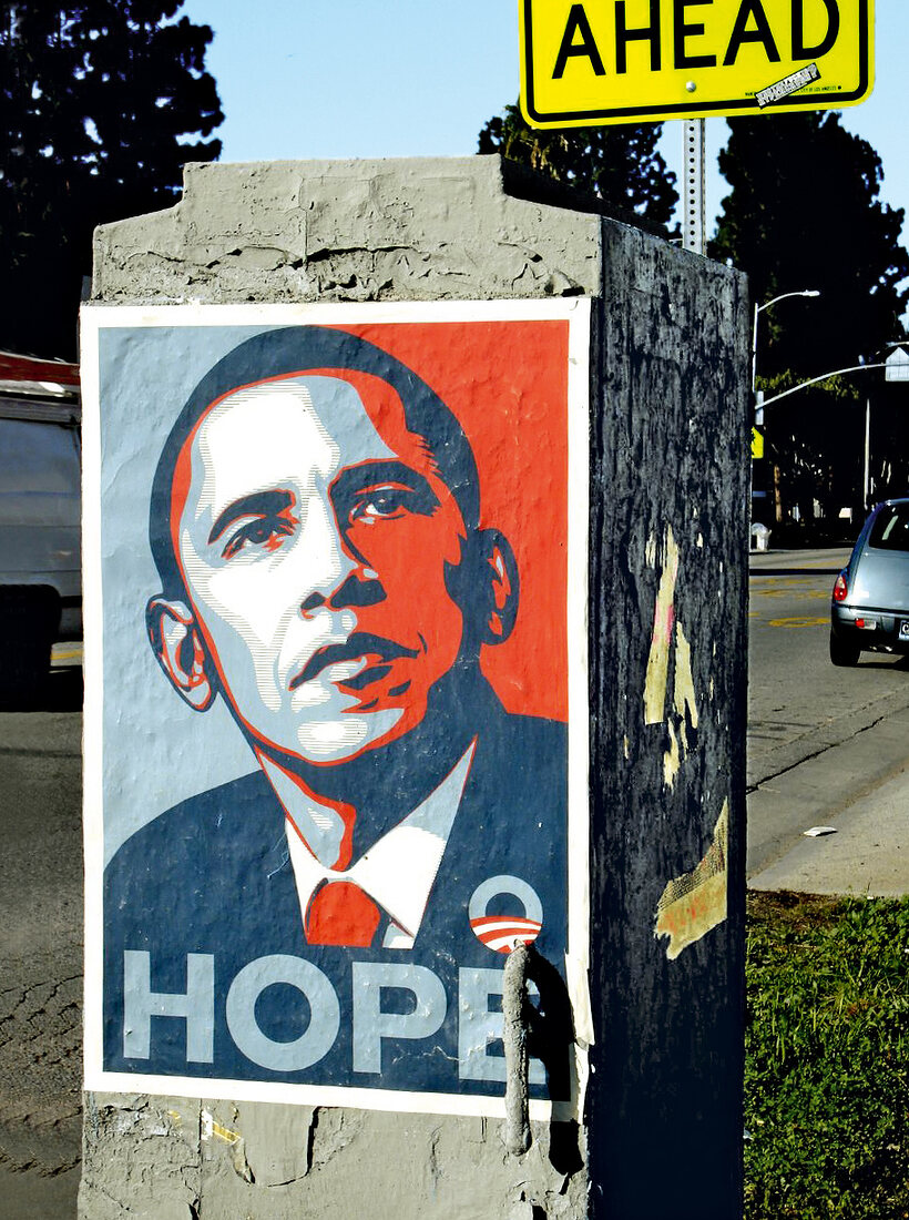 Los Angeles: Plakat, Barack Obama, orange-blau