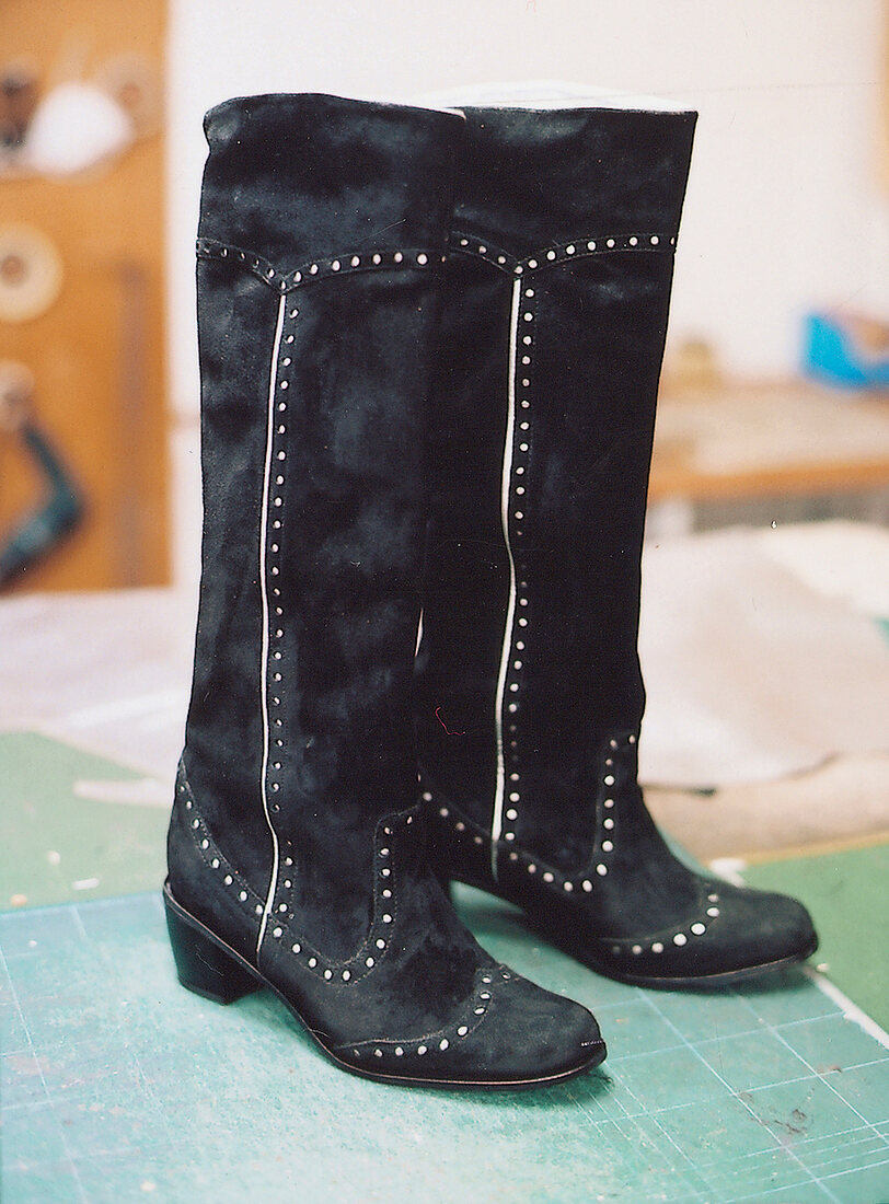 Black stud boots