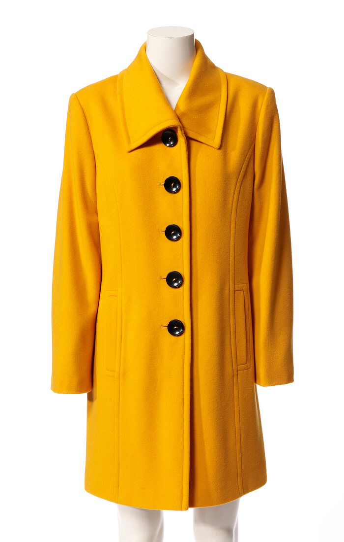 Freisteller: Mantel gelb, Eingriff- taschen