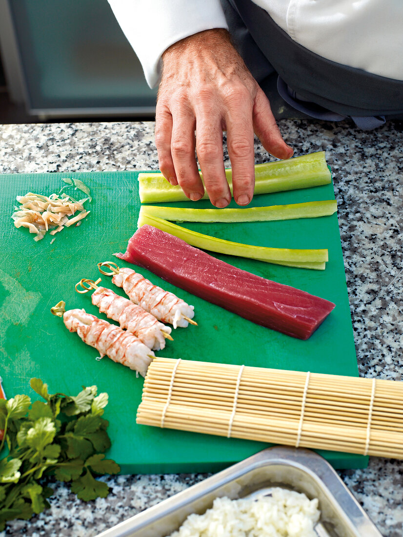 Ingredients for preparing sushi