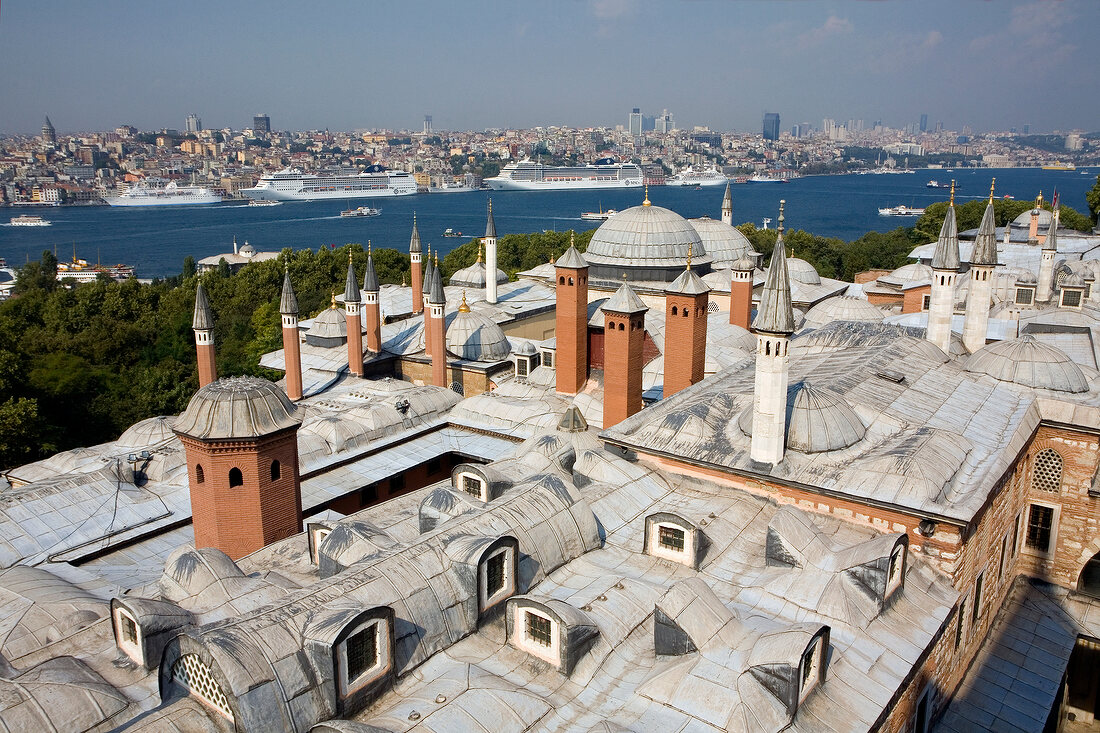 View of Topkapi Palace and Bosphorus Strait, Istanbul, Turkey