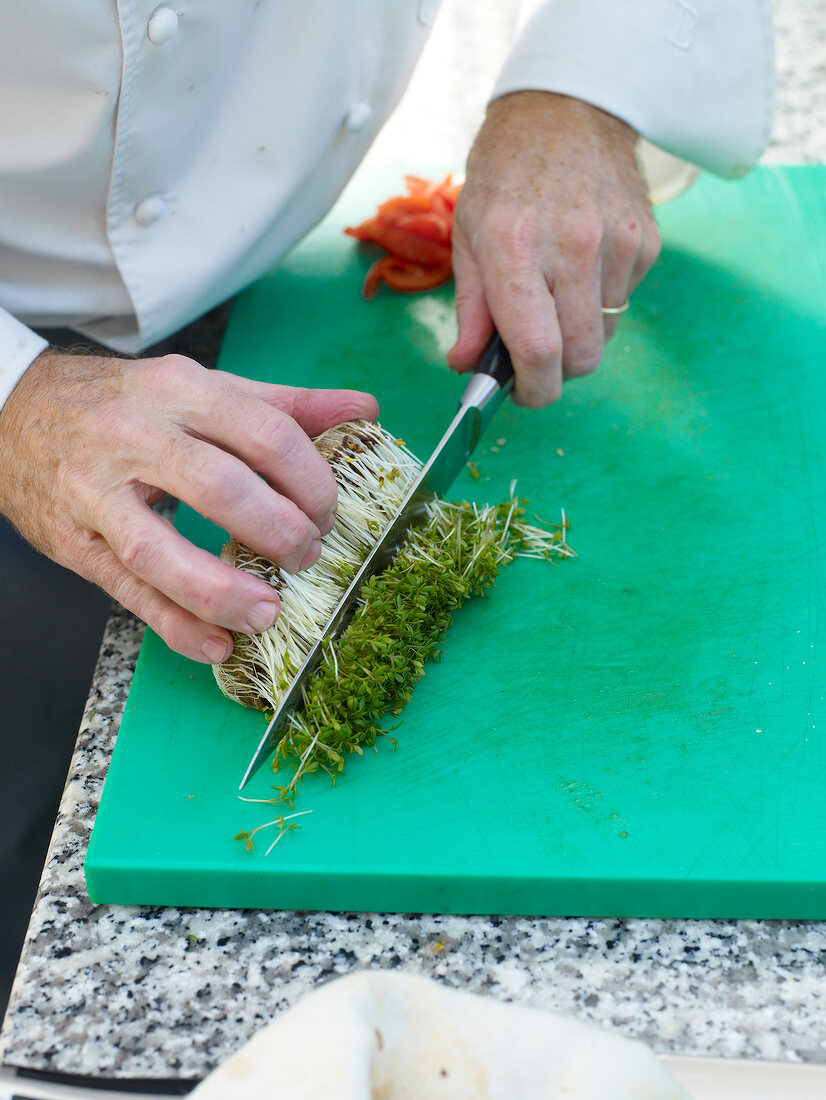 Chopping cress cutting board