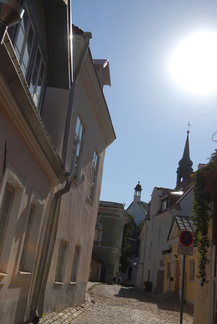 View of street of old town Tallinn, Estonia