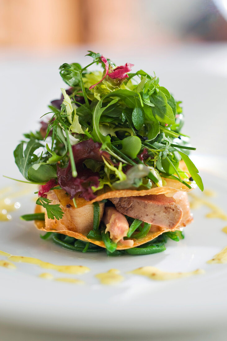 Close-up mixed spring salad