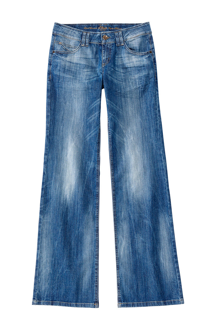 Damenmode, Jeans, Five-Pocket, leichte Used-Waschung