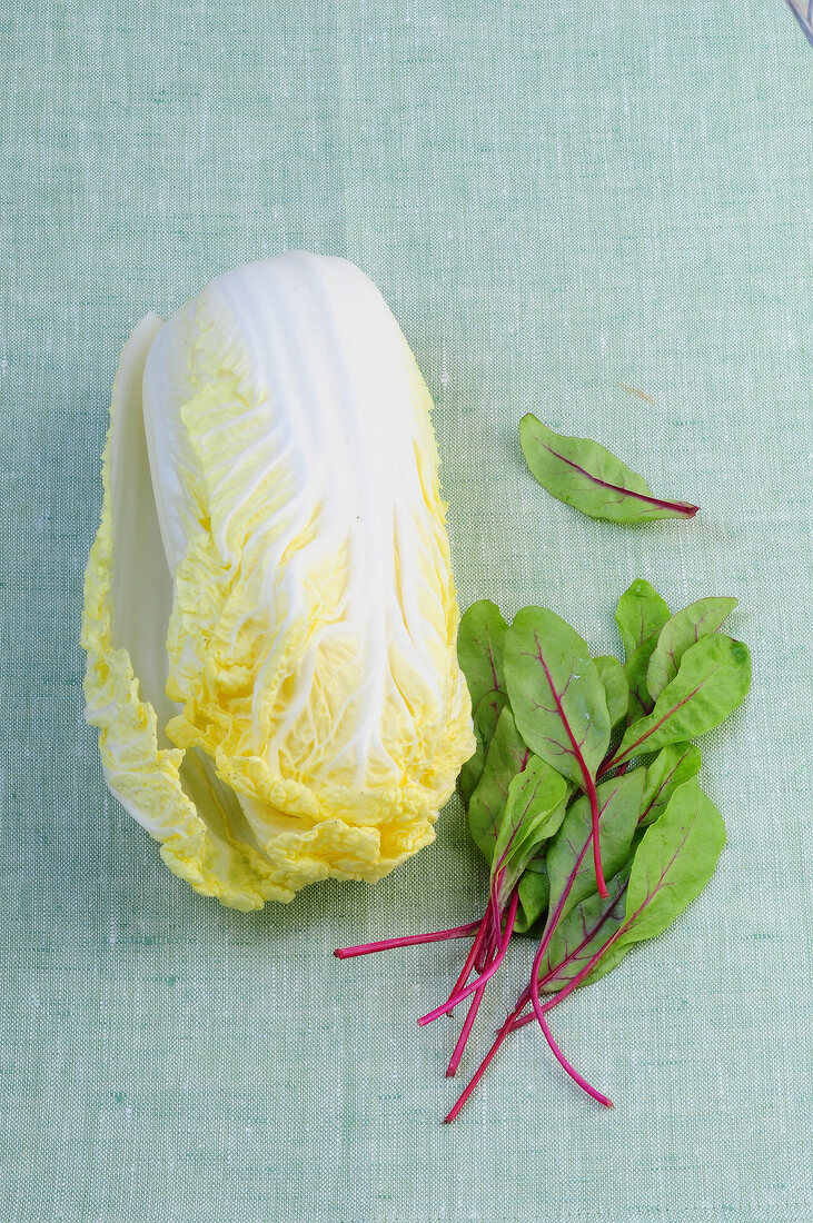Chinese cabbage and beetroot leaves