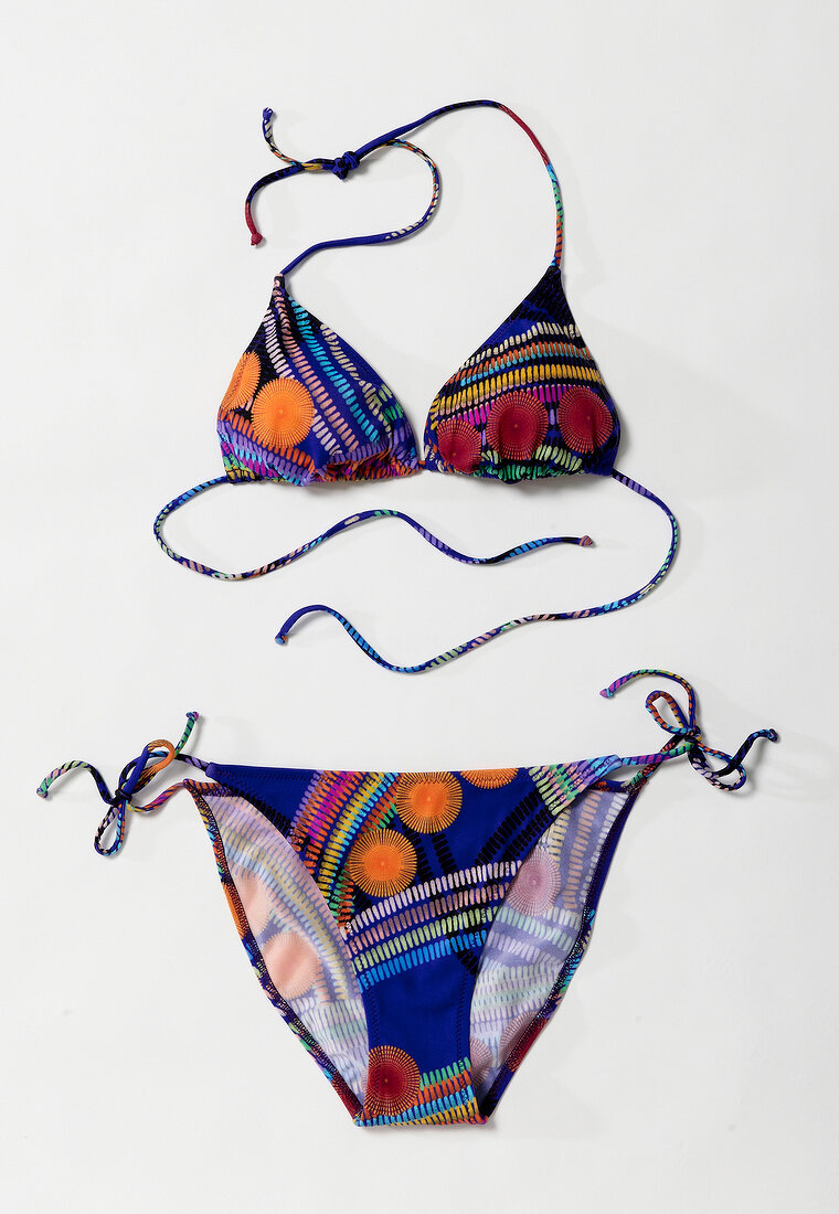 Gepolsterter Triangel-Bikini mit grafischem Muster