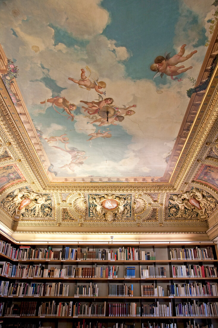 Aachen, Bibliothek mit Deckenmalerei im Suermondt-Ludwig-Museum