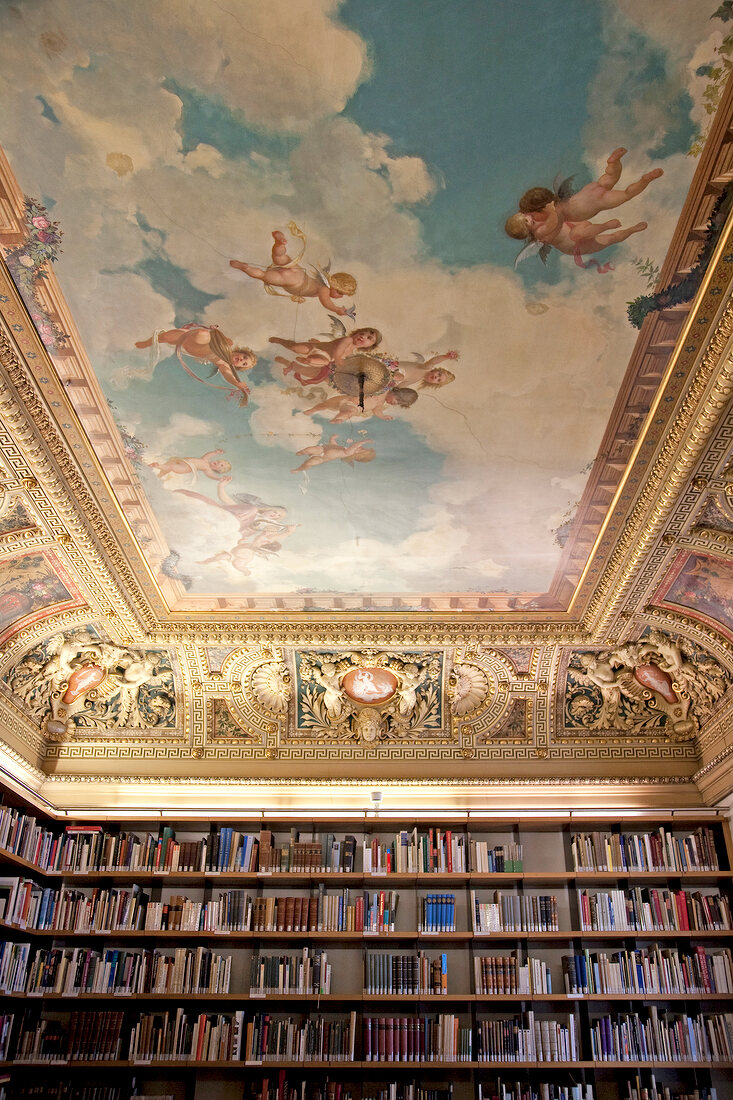 Ceiling painting in the library at Suermondt Ludwig Museum, Aachen, Germany