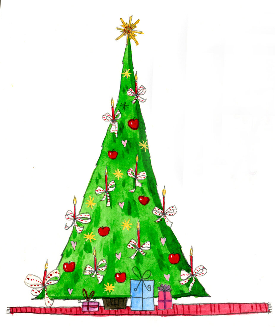 Illustration, Weihnachtsbaum 