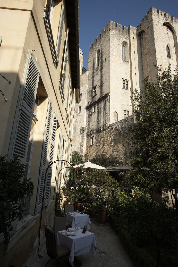 Backyard of the Hotel La Mirande in Avignon, France