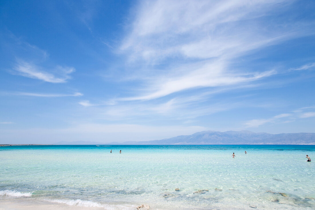 View of sea and beach at Island Chrissi in Greece