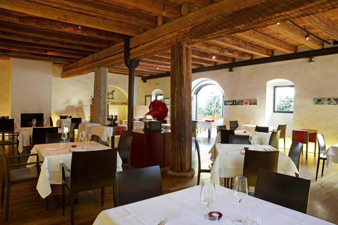 Interior of The Kallmunz Restaurant in Merano, South Tyrol, Italy