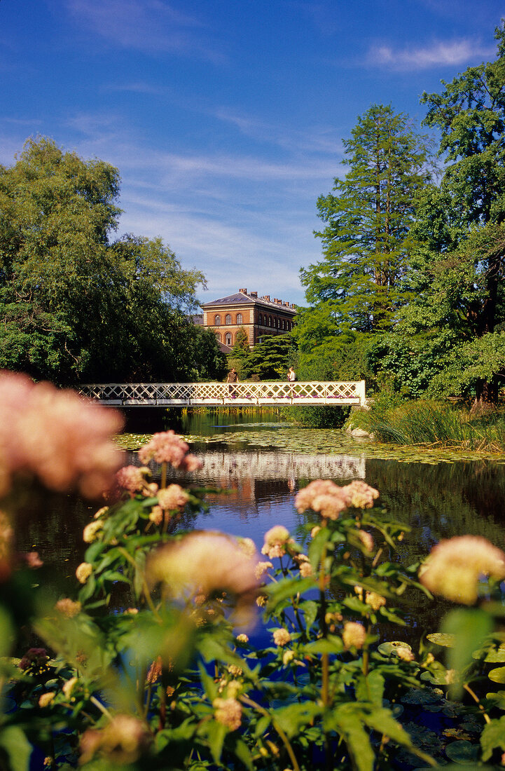 Botanical garden overlooking Statens Museum for Kunst in Copenhagen, Denmark