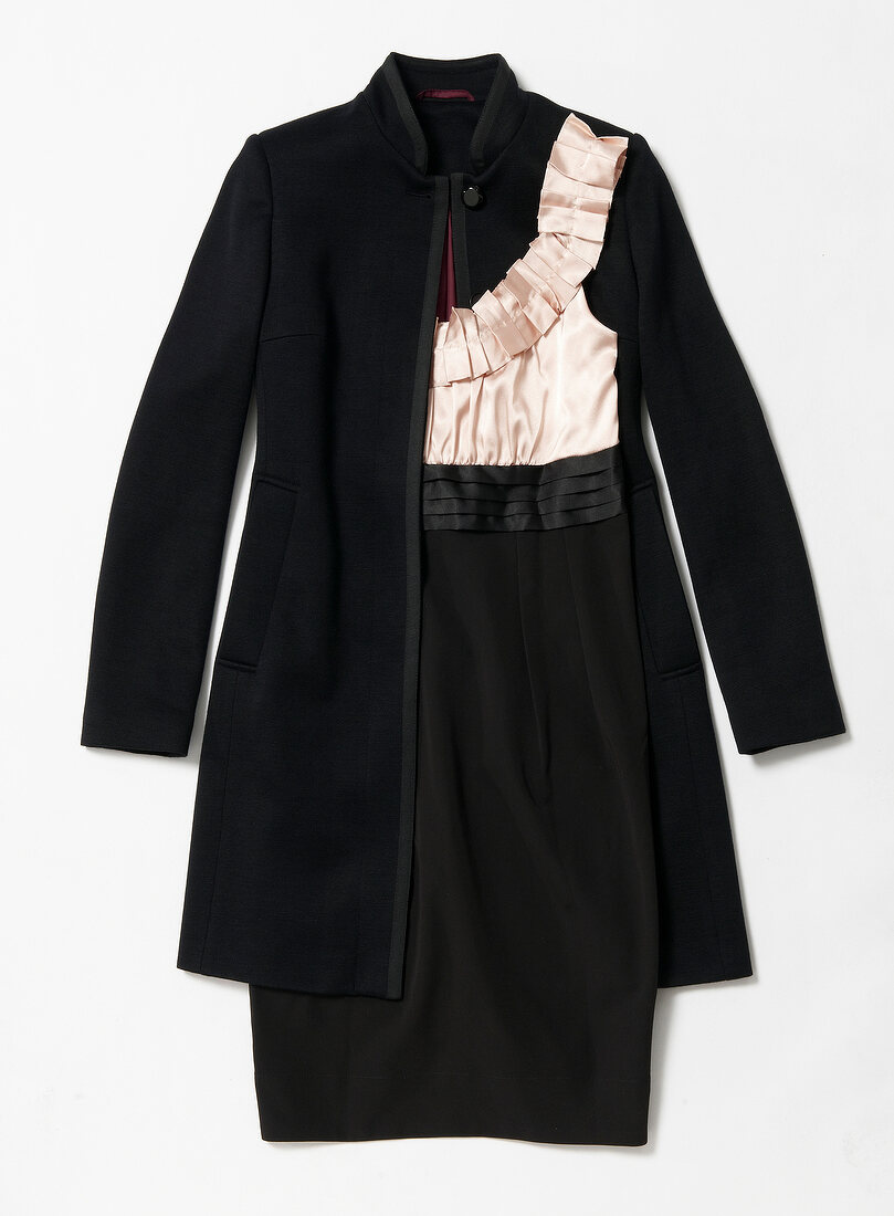 Cocktail dress with frock, coat Jersey-style