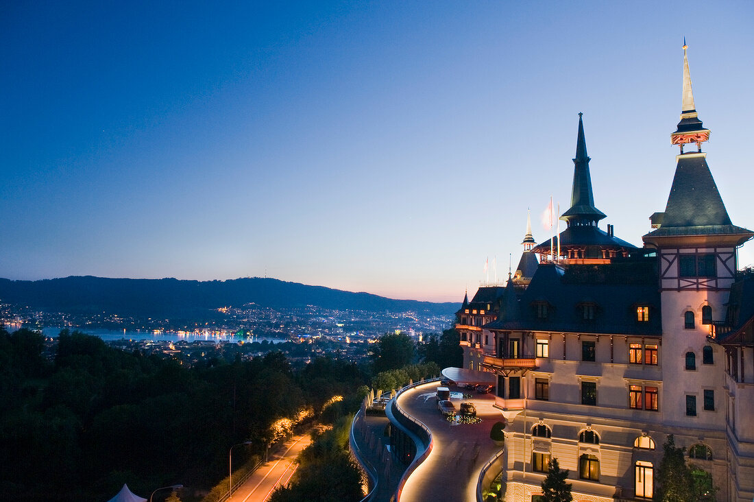 Schweiz, Blick auf Zurich, vom Hotel "Dolder Grand", See