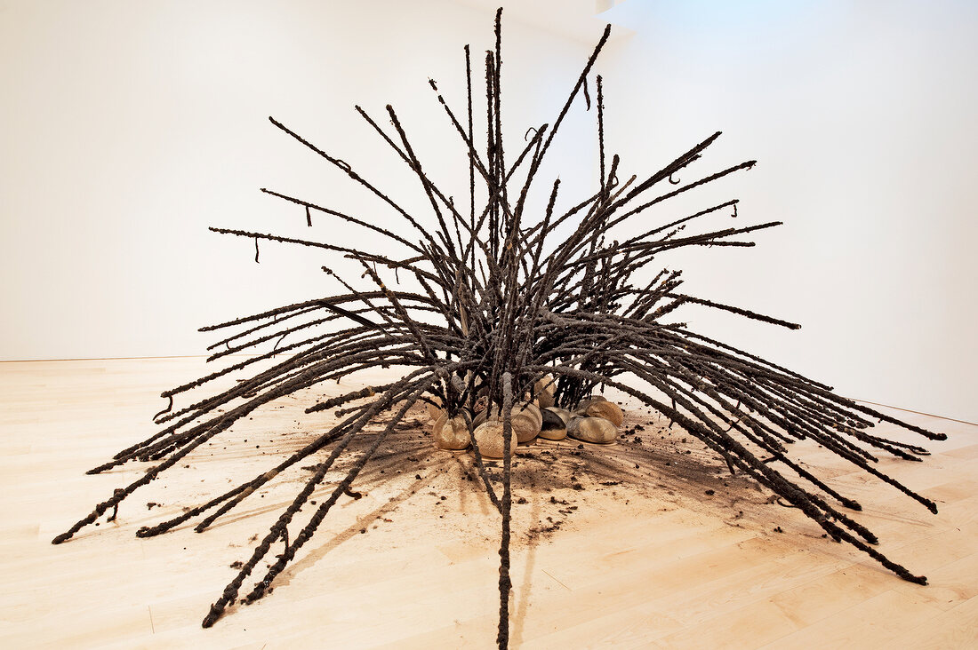 Sculpture made of wire at Whitney Museum of American Art, New York, USA