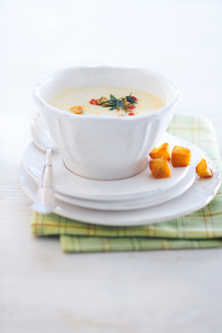 Bowl of white bean soup