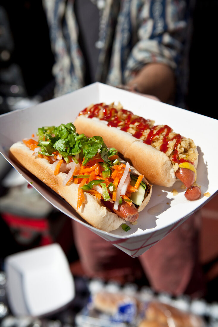 New York hot dog with Korean apple sauce