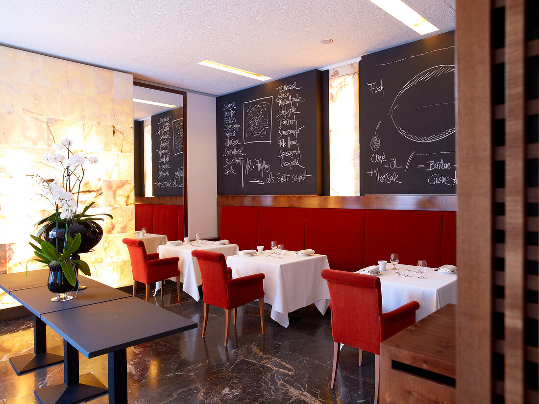 Interior of Michael Hoffmann's Restaurant Margaux in Berlin, Germany