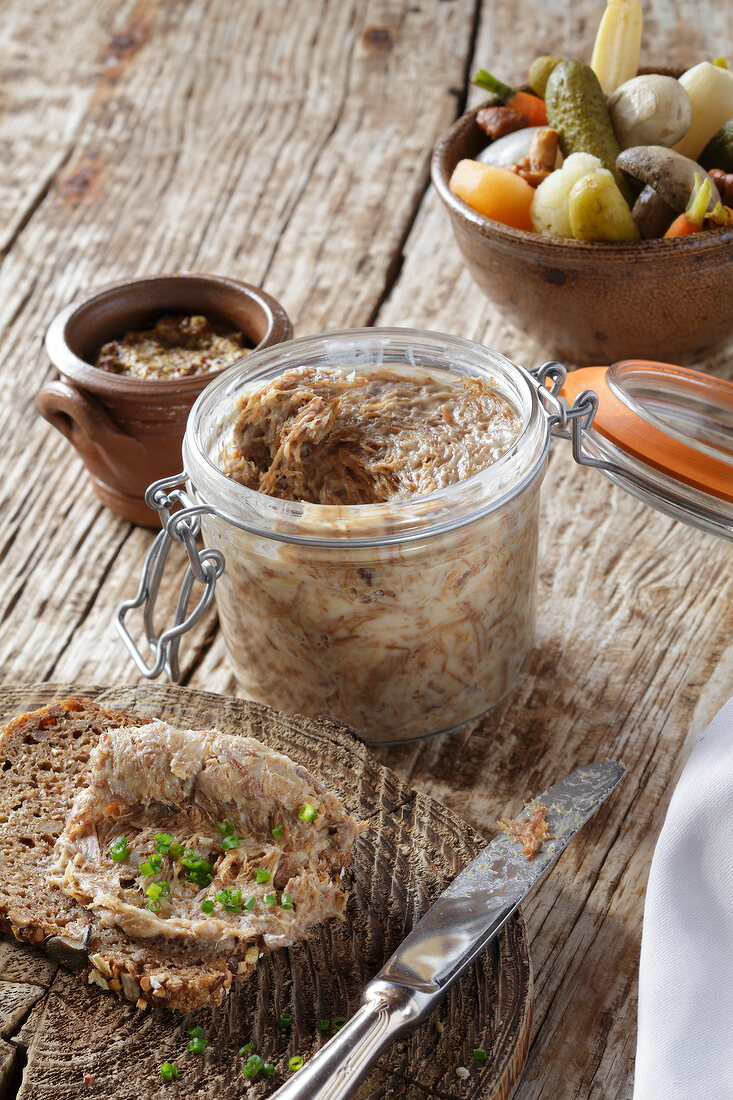 Boar rillettes in jar