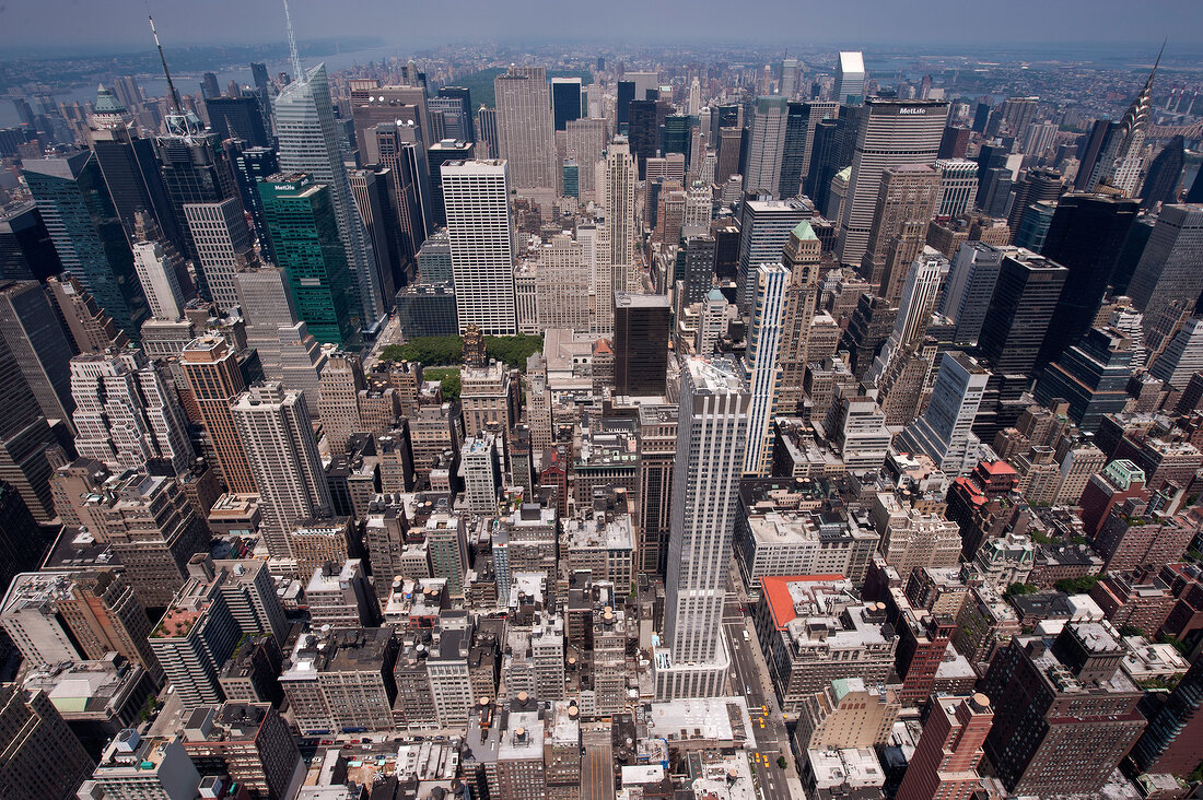 View of skyscrapers in Manhattan at New York, USA