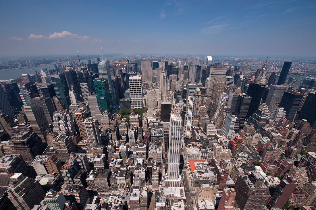 View of skyscrapers in Manhattan at New York, USA