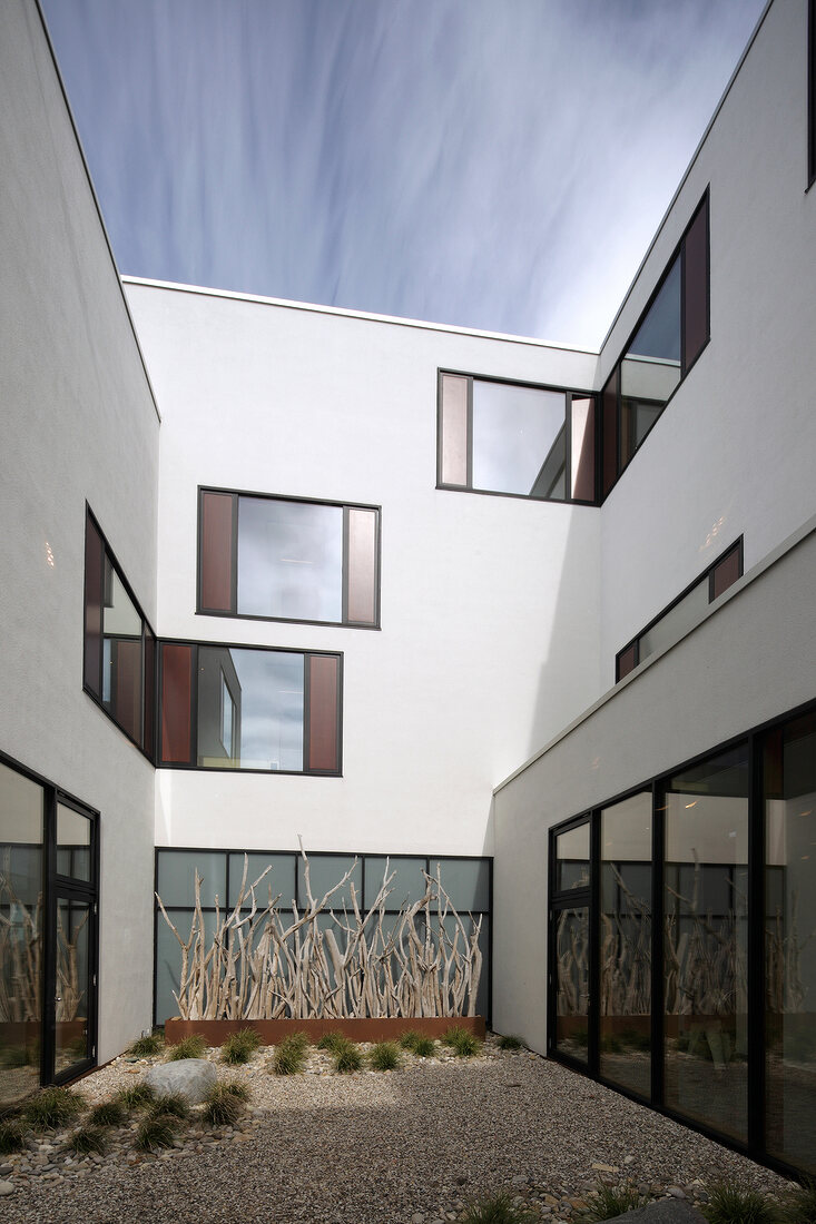 Courtyard of Hotel Budersand in Sylt, Germany