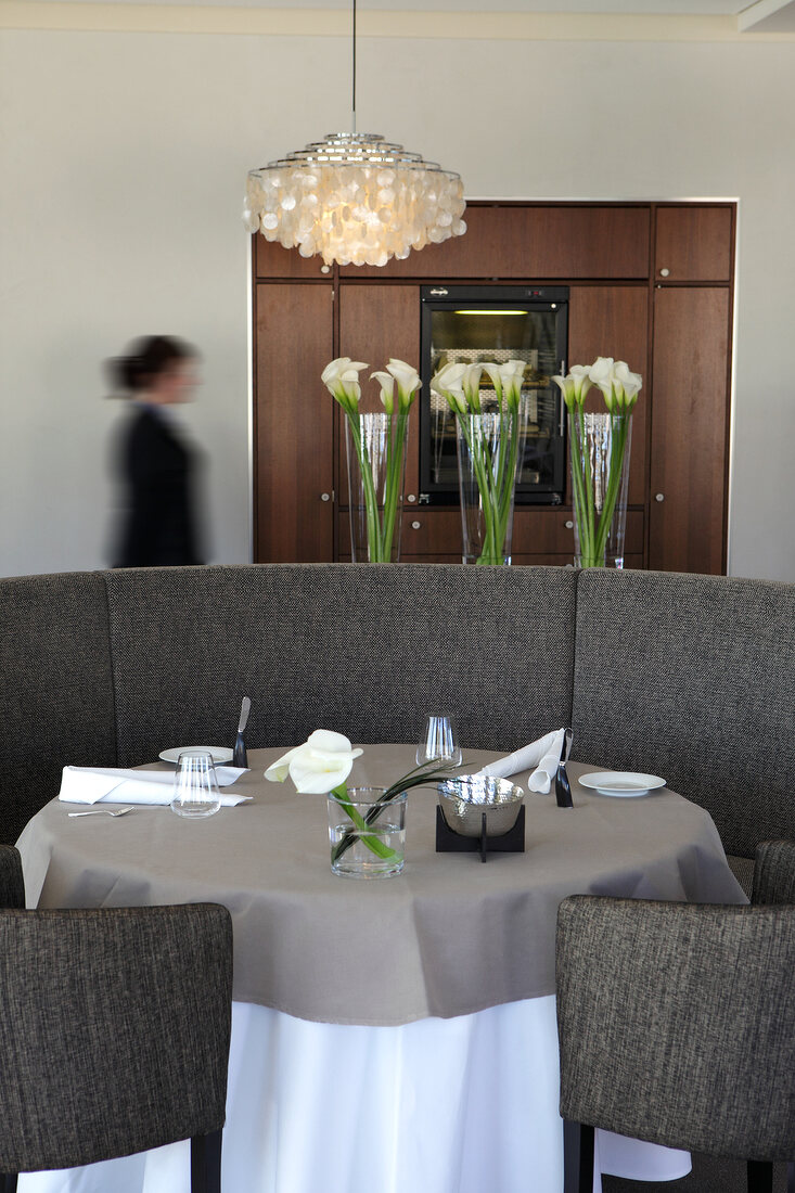 Table set at a restaurant, Sylt, Germany