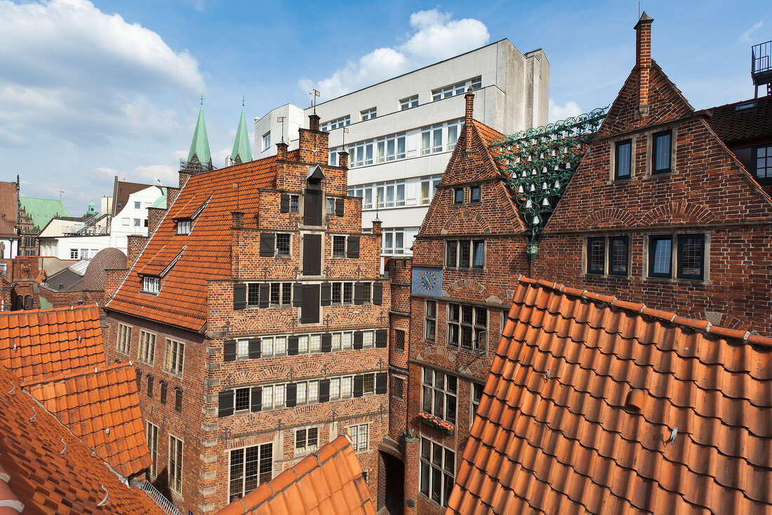 Bremen: Roselius-Haus und Haus des Glockenspiels, Fassaden