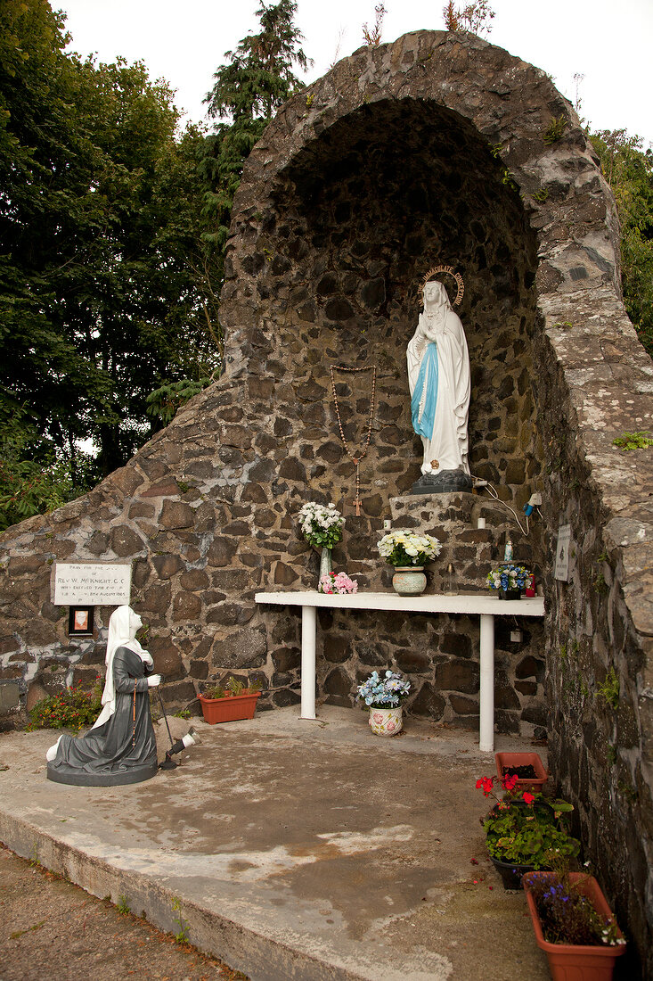 Statue of Mother Mary in chapel at County Armagh, Ireland