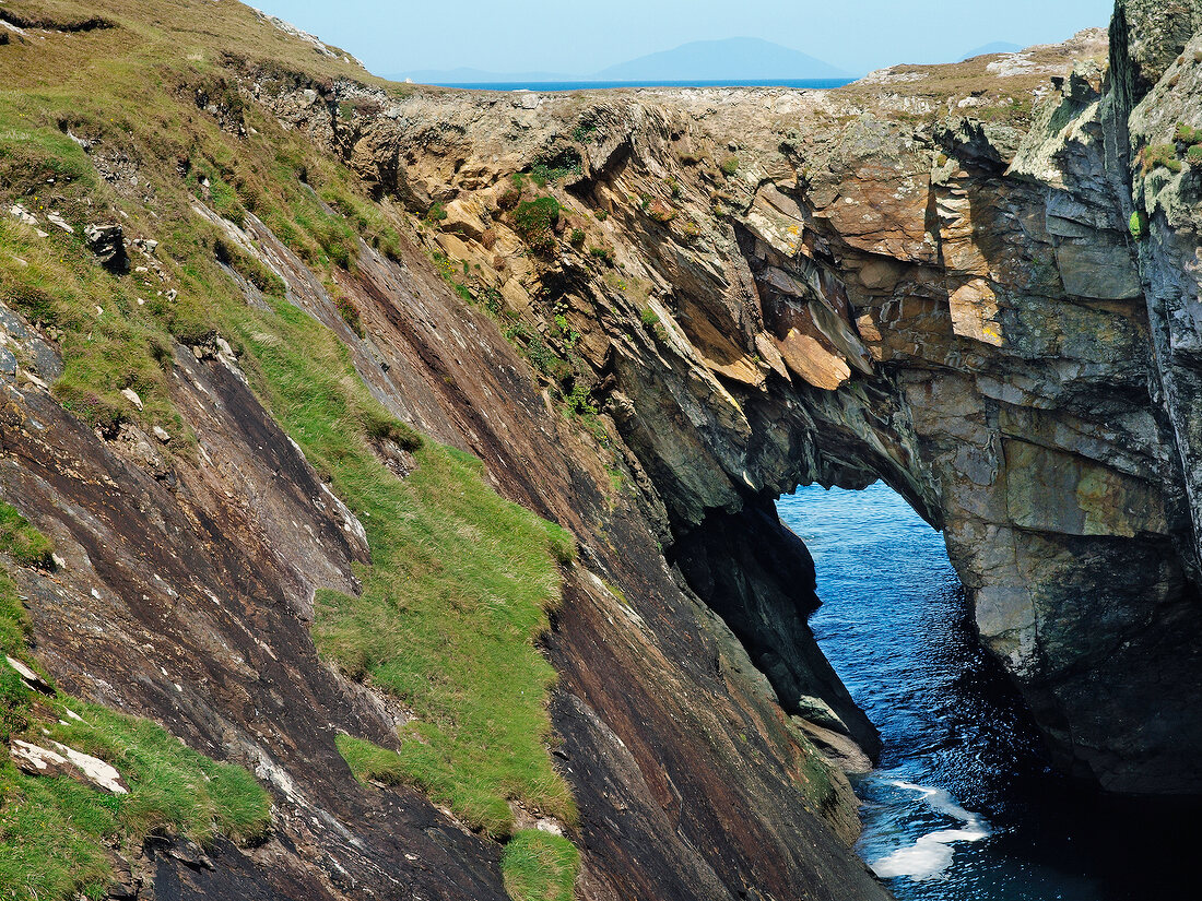 Rock bridge on sea in Inishbofin, Ireland