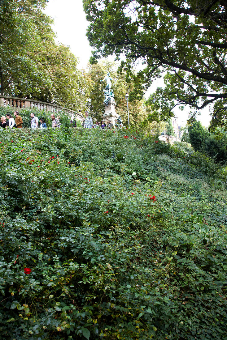 View of Galateabrunnen in Eugensplatz, Stuttgart, Germany