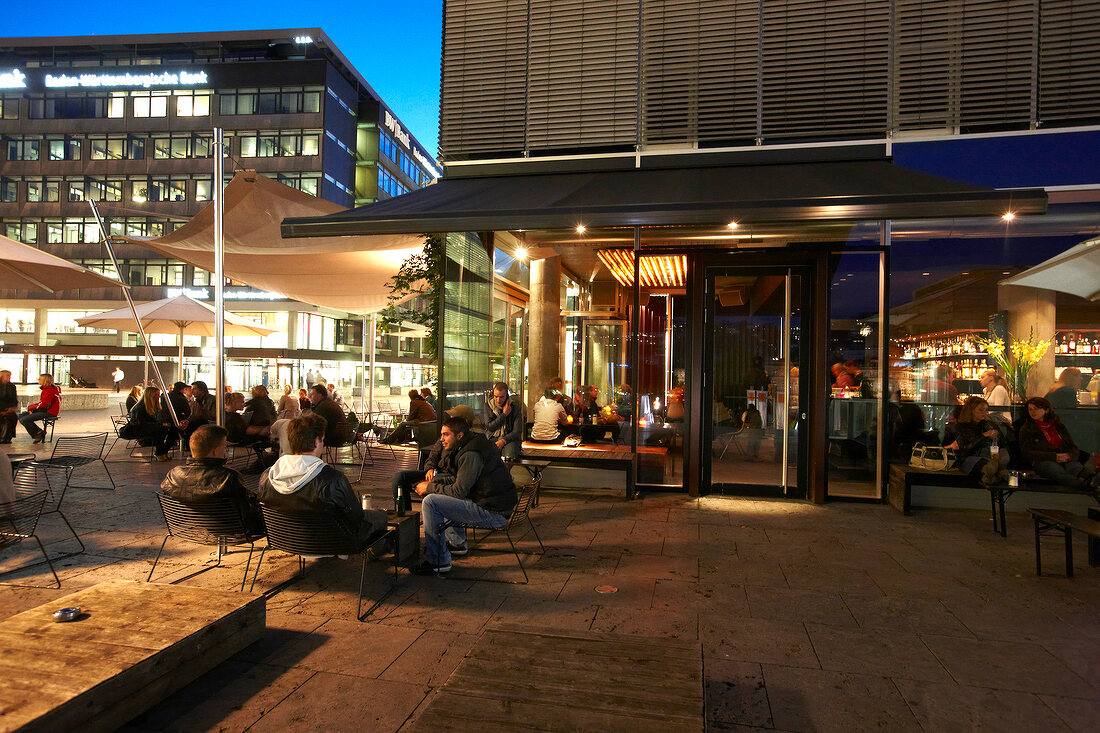 People sitting in open area at Waranga Club Lounge, Stuttgart, Germany