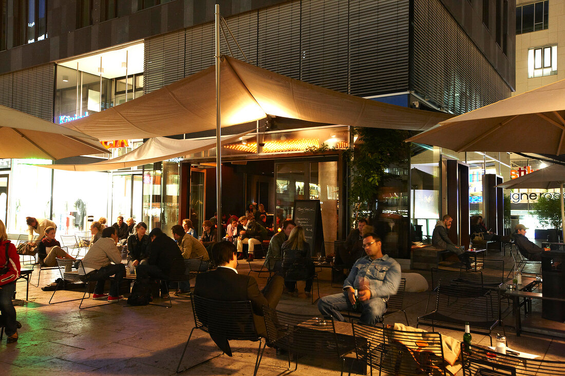 People sitting in open area at Waranga Club Lounge, Stuttgart, Germany