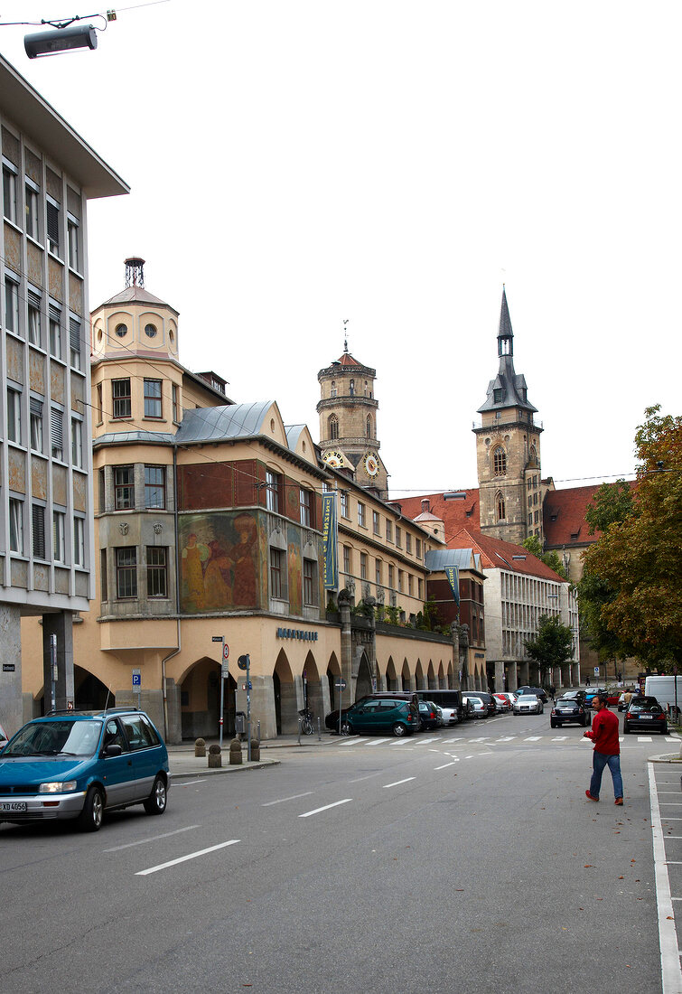 View of Market hall in Stuttgart, Germany