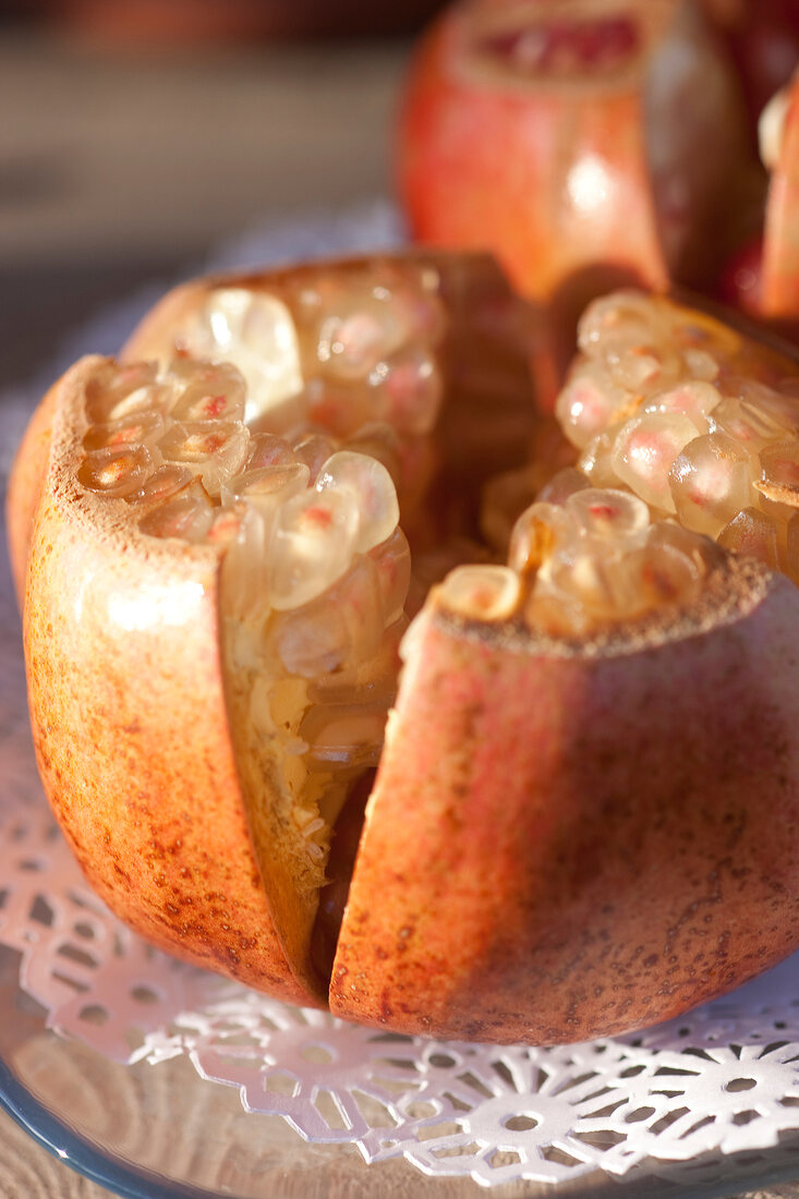 Close-up of pomegranate in Bodrum Peninsula, Turkey