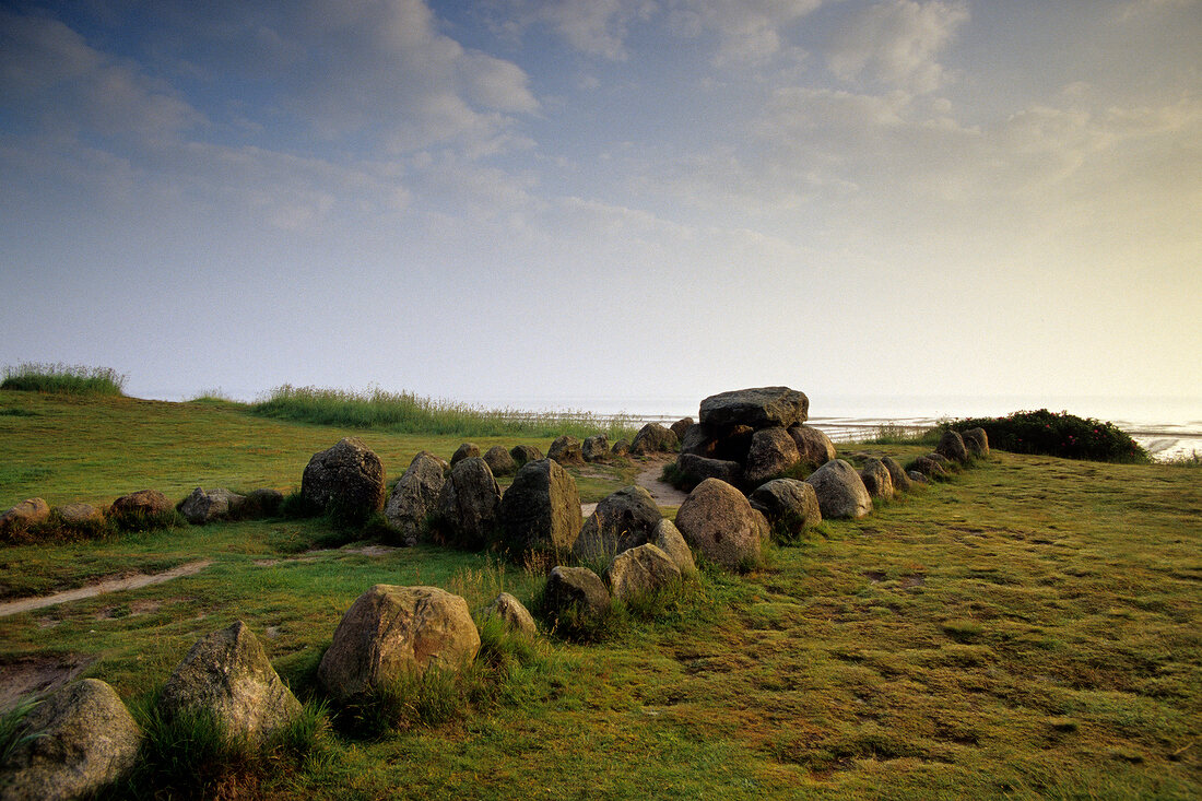 View of Megalithic grave in Westerland, Sylt, Germany