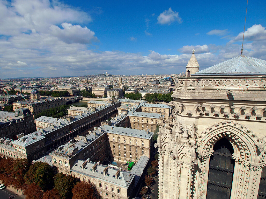 View of Notre Dame Cathedral in Paris, France