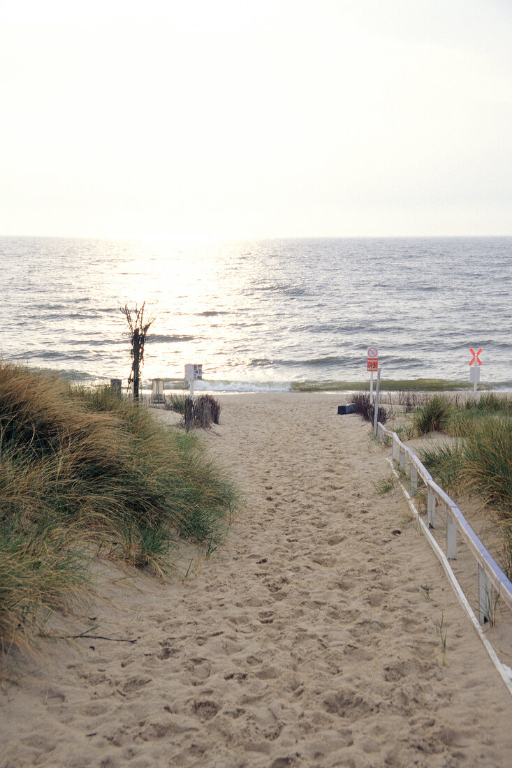 View of dunes at west beach in Rantum, Sylt, Germany