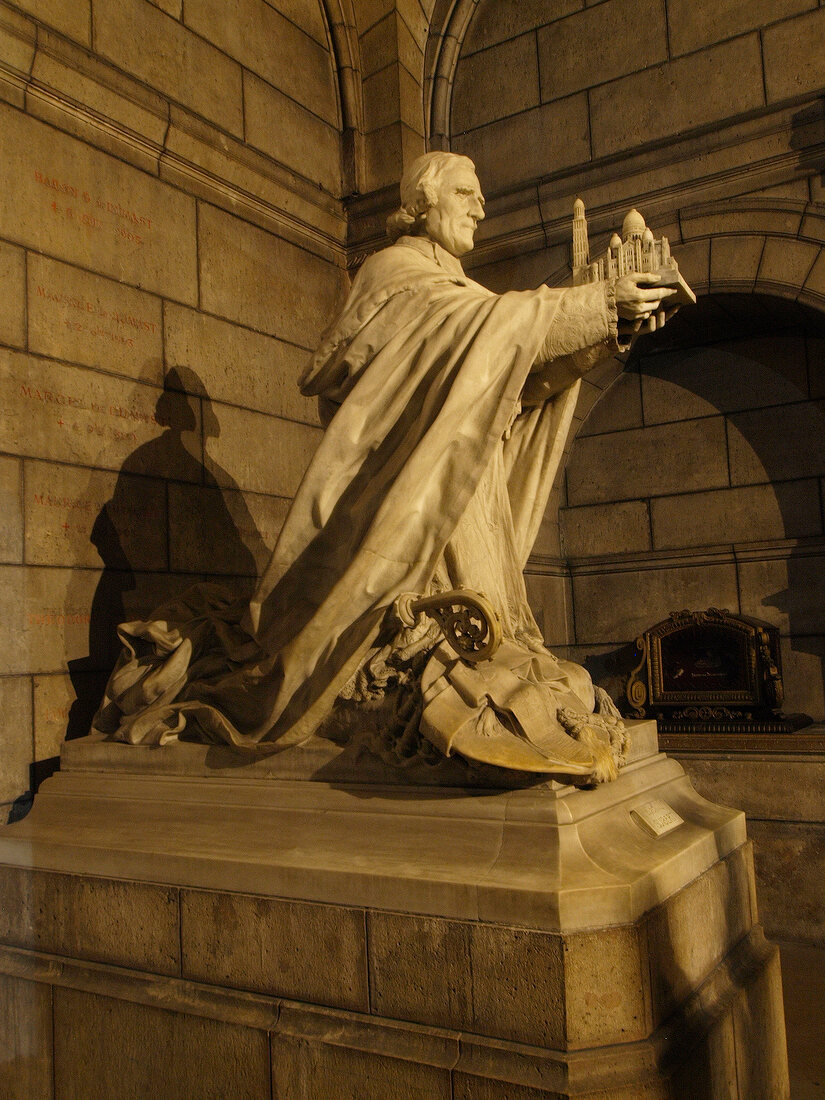 Sculpture in Sacre Coeur in Paris, France