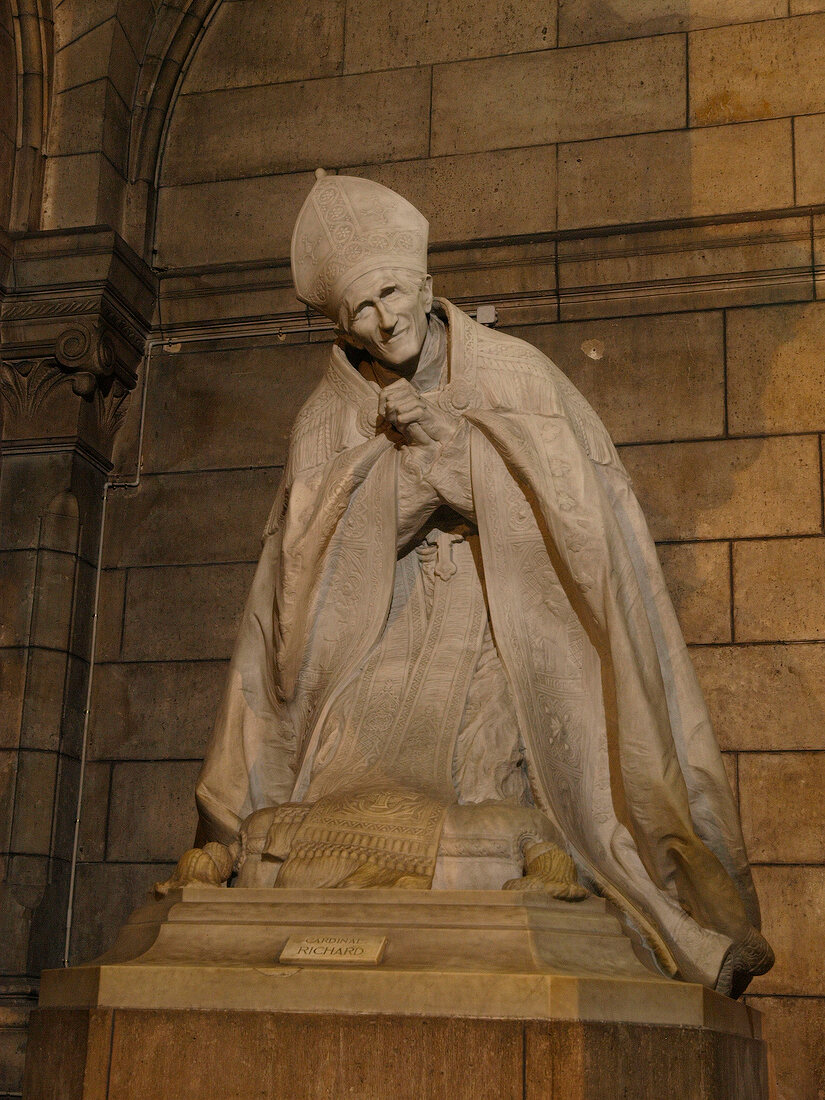 Sculpture in Sacre Coeur in Paris, France