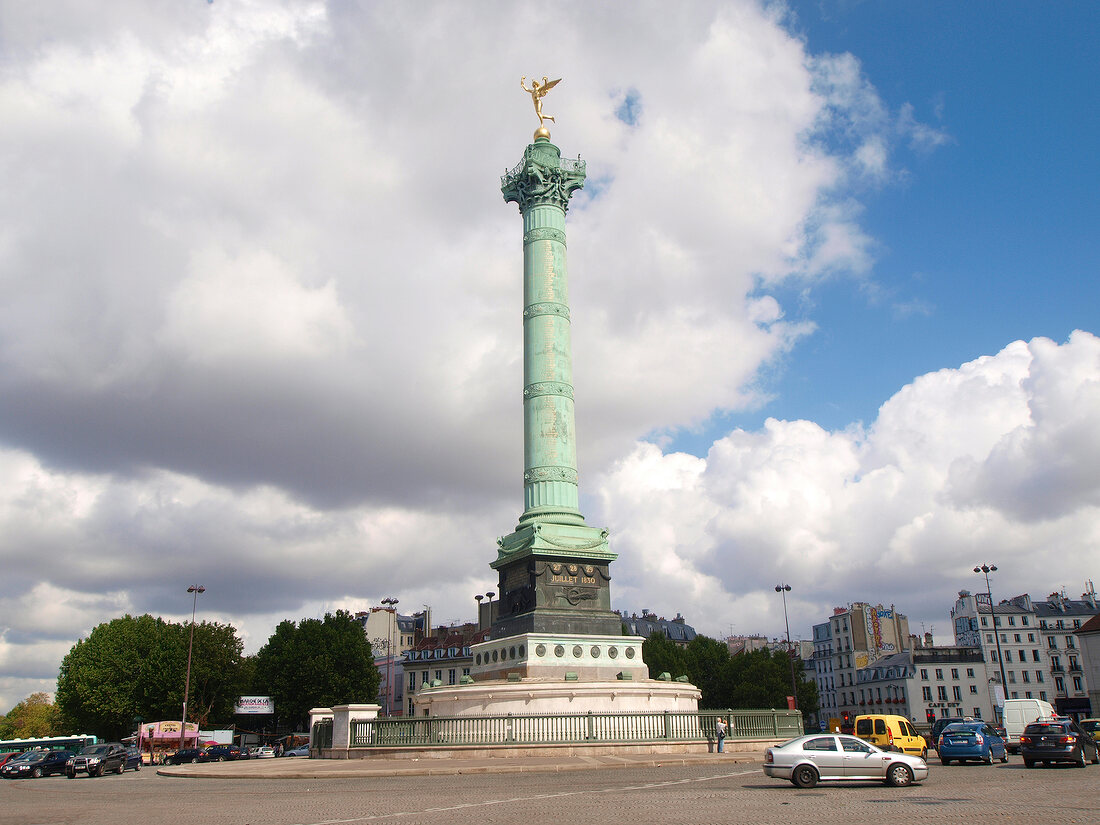 July Column in Place de la Bastille in Paris, France