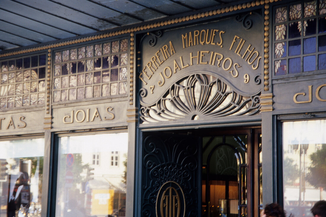 Facade of business in Lisbon, Portugal